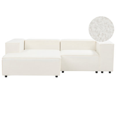Beliani Modular Corner Sofa 2 Seater Ardal Boucle White Right Hand - image 1