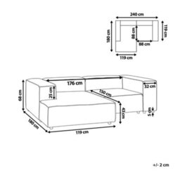 Beliani Modular Corner Sofa 2 Seater Ardal Boucle White Right Hand - thumbnail 3