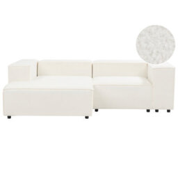 Beliani Modular Corner Sofa 2 Seater Ardal Boucle White Right Hand - thumbnail 1