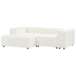 Beliani Modular Corner Sofa 2 Seater Ardal Boucle White Right Hand - thumbnail 4