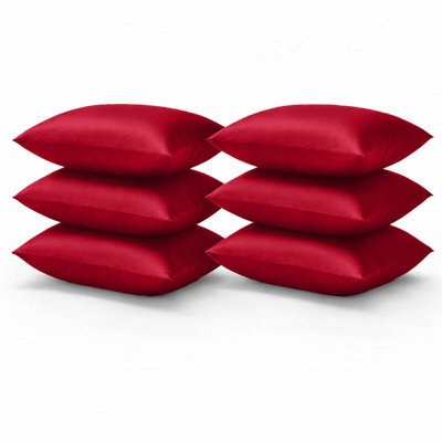 Aspire Homeware Bed Pillowcase 3 Pair -Soft Breathable Envelop Bedding Red Pillow Covers, Plain Dyed Pillowcase Set, 50 X 75 Cm - image 1