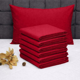 Aspire Homeware Bed Pillowcase 3 Pair -Soft Breathable Envelop Bedding Red Pillow Covers, Plain Dyed Pillowcase Set, 50 X 75 Cm - thumbnail 8