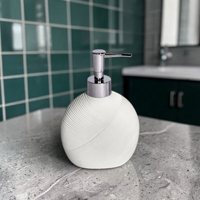 Showerdrape Ripple White Textured Liquid Soap Dispenser - image 1