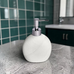 Showerdrape Ripple White Textured Liquid Soap Dispenser - thumbnail 1