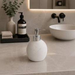 Showerdrape Ripple White Textured Liquid Soap Dispenser - thumbnail 4
