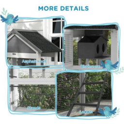 Pawhut Bird Cage W/ Stands For Finches, Parakeets, Small Birds - Grey - thumbnail 7