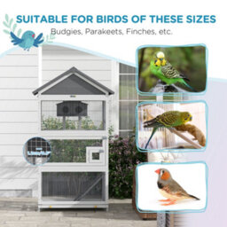 Pawhut Bird Cage W/ Stands For Finches, Parakeets, Small Birds - Grey - thumbnail 6