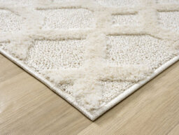 Isabella Living Room Area Rugs - Embossed Imperial Trellis Design Cream 120Cm X 170Cm - thumbnail 4