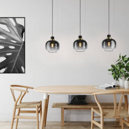 Eglo Oilella Smoke And Black Glass And Metal 1 Light Pendant Light, (D) 19Cm - thumbnail 4