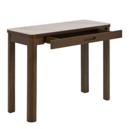 Wyld Haus Cork Cream Ceramic Console Table With Oak Veneer Base And 1 Drawer - thumbnail 5