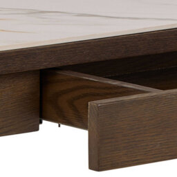 Wyld Haus Cork Cream Ceramic Console Table With Oak Veneer Base And 1 Drawer - thumbnail 7