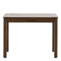 Wyld Haus Cork Cream Ceramic Console Table With Oak Veneer Base And 1 Drawer - thumbnail 3