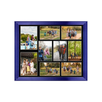AK Frames 20X16 Purple Classic Multi Photo Frame With Black Mount - Holds 9 Apertures (2X) 7X5, (7X) 6X4 Photos - image 1