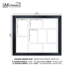 AK Frames 20X16 Purple Classic Multi Photo Frame With Black Mount - Holds 9 Apertures (2X) 7X5, (7X) 6X4 Photos - thumbnail 4