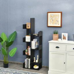 Costway 8 Tier Bookshelf Display Floor Standing Bookcase Storage Shelf For Living Room - thumbnail 5