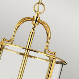 Luminosa Lighting Elstead Gentry 6 Light Large Ceiling Lantern Pendant Polished Brass, E14 - thumbnail 3