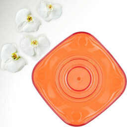 B2C Plant Orchid Pot Plastic  Gloss Oval Planter 12 Cm Orange Square - thumbnail 3