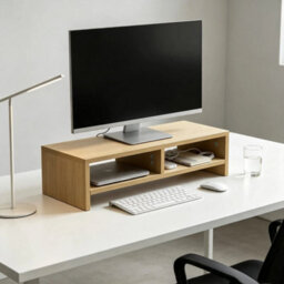 2 Tier Wooden Computer Monitor Stand - thumbnail 3