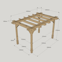 Rutland County Garden Furniture Double Premium Pergola - Wood - L240 X W420 X H270 Cm - Light Green - thumbnail 6