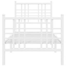 Berkfield Metal Bed Frame Without Mattress With Footboard White 80X200Cm - thumbnail 4