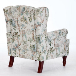 Wingback Armchair, Bird Pattern Retro Accent Chair Soft Padded Fabric Lounge Padded Sofa Chair, Retro Vantage Leisure Chair - thumbnail 8