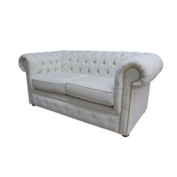 Chesterfield 2 Seater Sofa Settee Pimlico Oyster Real Fabric In Classic Style - thumbnail 3