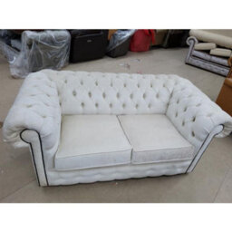 Chesterfield 2 Seater Sofa Settee Pimlico Oyster Real Fabric In Classic Style - thumbnail 6