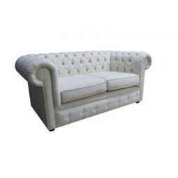 Chesterfield 2 Seater Sofa Settee Pimlico Oyster Real Fabric In Classic Style - thumbnail 5