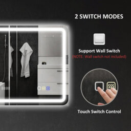 Homcom 600 X 800 mm Illuminated Bathroom Mirror With Bluetooth Clock Silver - thumbnail 9