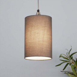 Lighting Collection Tall Form Luxe Fabric Cylinder Pendant Shade - thumbnail 1