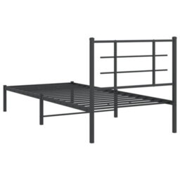 Berkfield Metal Bed Frame Without Mattress With Headboard Black 90X200Cm - thumbnail 7