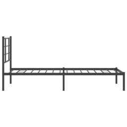 Berkfield Metal Bed Frame Without Mattress With Headboard Black 90X200Cm - thumbnail 6
