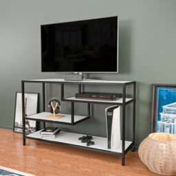Decorotika Robins Tv Stand Tv Unit Tv Cabinet For Tvs Up To 55 Inches Black And White - thumbnail 2