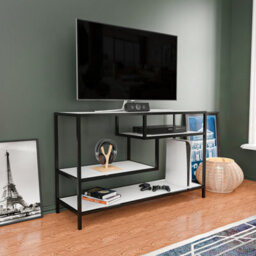 Decorotika Robins Tv Stand Tv Unit Tv Cabinet For Tvs Up To 55 Inches Black And White - thumbnail 3