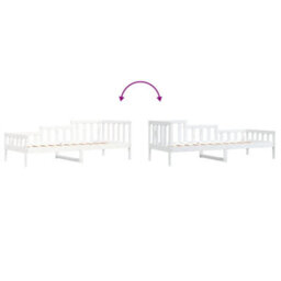 Berkfield Day Bed White 90X200 Cm Solid Wood Pine - thumbnail 8