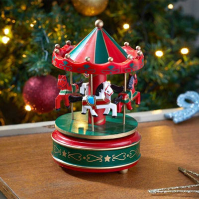 Samuel Alexander 18Cm Wind Up Musical Carousel Indoor Christmas Decoration - image 1