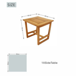 Abrihome Solid Wood Side Table - Outdoor Garden End Table - Teak Finish - 50X50X50 Cm - thumbnail 5