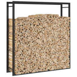 Vidaxl Firewood Rack Matt Black 110X28X116 Cm Steel Firewood Racks - thumbnail 5