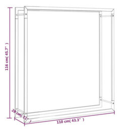Vidaxl Firewood Rack Matt Black 110X28X116 Cm Steel Firewood Racks - thumbnail 8