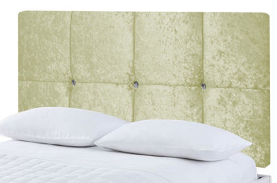 "Adore Designs Deluxe Crushed Velvet 6Ft Super King 20"" Headboard - Cream"