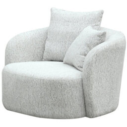 Wyld Haus Norwalk Minimalist White Upholstered Swivel Accent Armchair - thumbnail 3