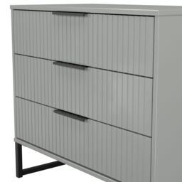 Ancona Matt Dusk Grey No Effect 3 Drawer Chest (H)678mm (W)765mm (D)395mm - thumbnail 3