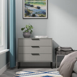 Ancona Matt Dusk Grey No Effect 3 Drawer Chest (H)678mm (W)765mm (D)395mm - thumbnail 1