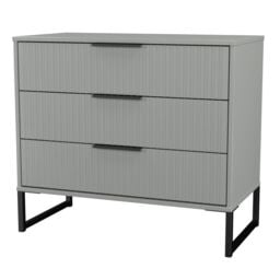 Ancona Matt Dusk Grey No Effect 3 Drawer Chest (H)678mm (W)765mm (D)395mm - thumbnail 6