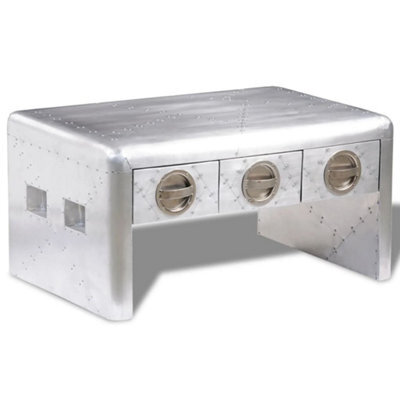 Walplus Aviator Coffee Table 3 Drawers Vintage Aircraft Airman Style - image 1