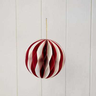 Satchville Red And White Candle Stripe Bauble - image 1