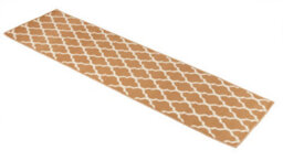 Bravich Hard Wearing Hessian Backed Stair Runner Kitchen Mat - Texas Beige Trellis - 60X150Cm (2'x5') - thumbnail 6