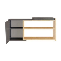 Decortie Modern Fiona Shoe Bench With Storage Space Up To 6 Pair Shoes 104.6(W)Cm Oak, Anthracite Grey - thumbnail 5