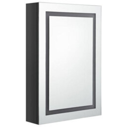 Berkfield Stylish Led Bathroom Mirror Cabinet Shining Black 50X13X70 Cm - thumbnail 3