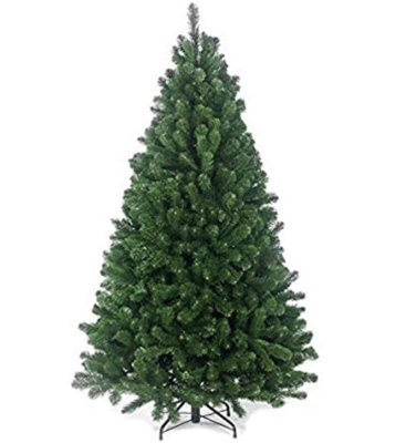7Ft Green Artificial Christmas Tree, Xmas Pine Tree With 1200 Tips, Artificial Tree With Solid Metal Legs - image 1